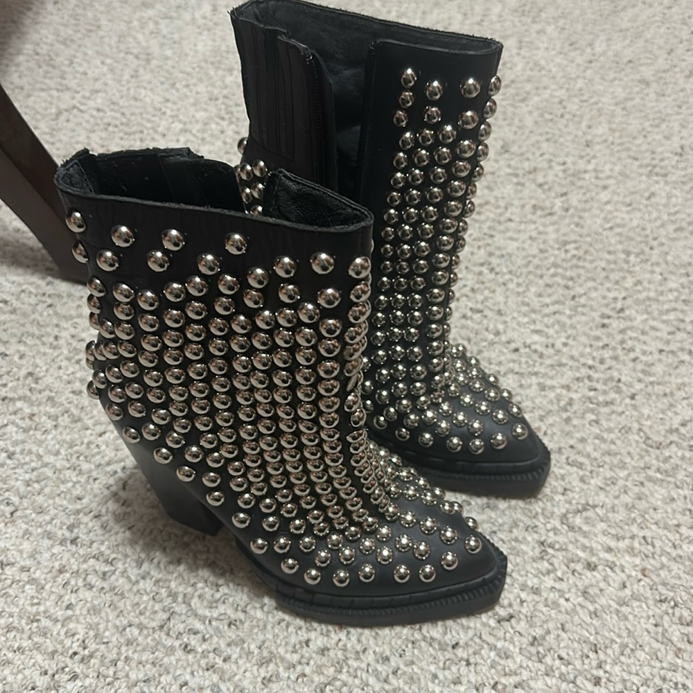 Black studded booties!